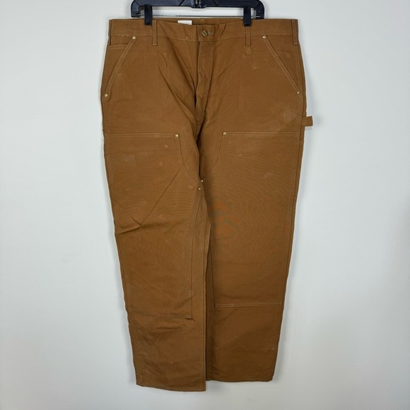 Carhartt Tan Original Fit Double Front Work Pants size 42x32 - Picture 1 of 6